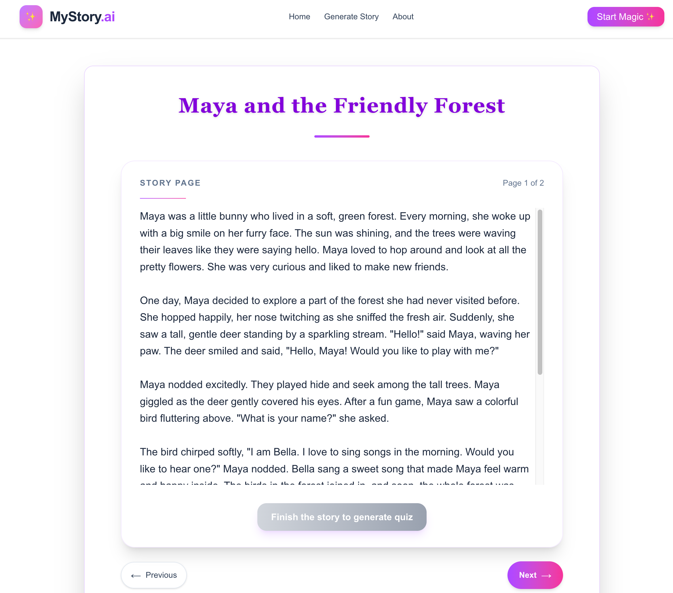 MyStory.AI story view